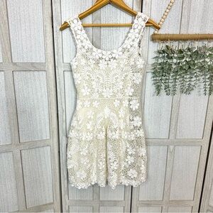 Yoana Baraschi Anthropologie Lace White Embroidery Dress Lace Women’s Size 2 XS